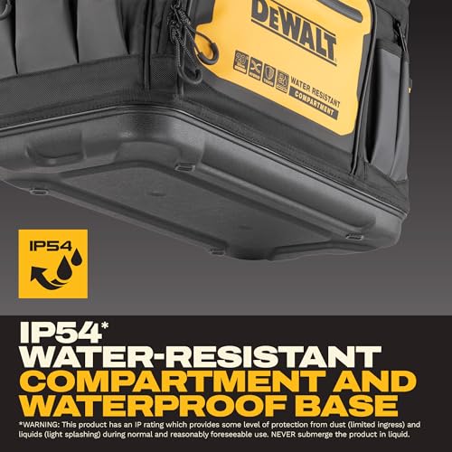 DEWALT 20-Inch Water-Resistant Tool Bag with Hard Bottom & Organization — DWST560104
