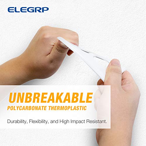 ELEGRP 10 Pack Duplex Wall Outlet Covers, Unbreakable Polycarbonate, Glossy White, 1-Gang Standard Size
