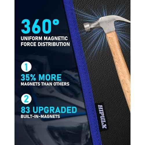 Magnetic Tool Mat Set, 40 LB Tool Pad with Telescoping Magnetic Pickup Tools & Magnetics Wristband, Tools Organizer for Garage, Workshop & Auto Repair