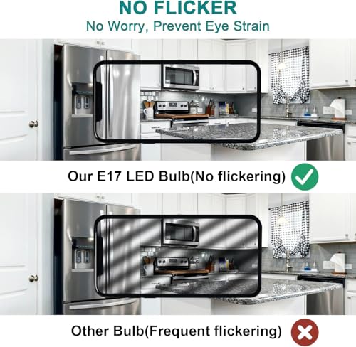 FGlyniy Daylight White 3W LED E17 Microwave Light Bulbs 40W Equivalent, 380LM, Dimmable, 6000K, 2 Pack