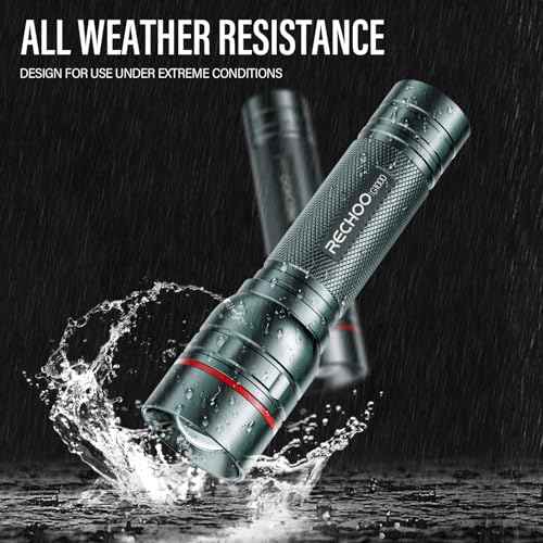 Rechargeable Flashlights High Lumens, G1000 Super Bright Flash Light Grey, Small Zoomable LED Flashlight with 3 Lighting Modes, Portable Tactical Flashlight for Camping Essentials (Battery Included)