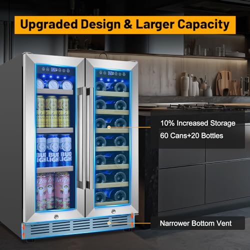 FoMup 24-Inch Dual Zone Wine and Beverage Refrigerator - Under Counter Upgrade