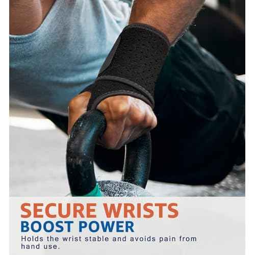 HiRui Breathable Wrist Brace (2 Pack) for Relieve Wrist Pain from Carpal Tunnel, Arthritis, Tendonitis, Sprain, TFCC | Adjustable Wrist Wraps Support for Weightlifting, Tennis - Fits All (Black)