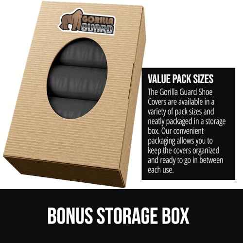 GORILLA GUARD Shoe Covers Disposable, Pack of 50 (25 Pairs) Ankle Booties, Tear and Dust Resistant Accessories for Work, Heavy Duty Safety Boot Cover for Indoors and Outdoors, Secure Fit Black