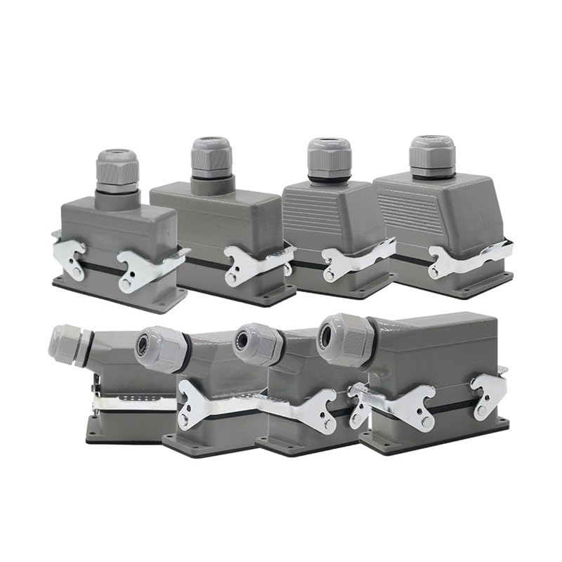 IIUUAYUVI Rectangle Heavy Duty Connector HDC-HE-04/6/16/20/24/32/48 Core Pins Industry Plug Socket Connector 500V 16A(32 core top line)