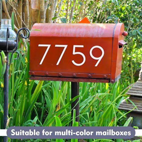 Leinuosen White Acrylic Mailbox Numbers Set, 3 Inch Classic Style, 20 Pieces