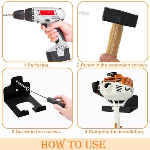 2 PCS Garage Organizer Trimmer Rack, Wall Mounted Tool Hanger for Grass Trimmer, Hedge Trimmer, Weed Whackers & Garden Tools ? Heavy Duty, Space-Saving, Anti-Rust Storage Rack for Garage & Home