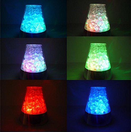 E&A Ice Fiber Optic Mood Novelty Lamps Lighting Glacier Lite with Color-Changing Crystals Base