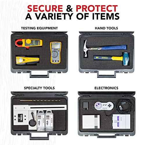True Position Tools - Universal Hard Carrying Case with Premium Kaizen Pick and Pluck Foam - Protects Electronics, Tools, Cameras and Testing Equipment, 17 x 12 x 3 In.