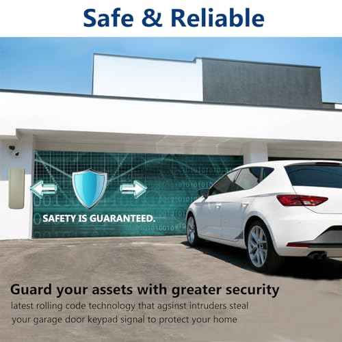 Universal Garage Door Opener Keypad for Liftmaster Chamberlain Craftsman Wayne Dalton Openers Produced Since 1993, Wireless Keypad Keyless Entry, Replaces 877/878MAX 377/977/877/66LM, Safe Security