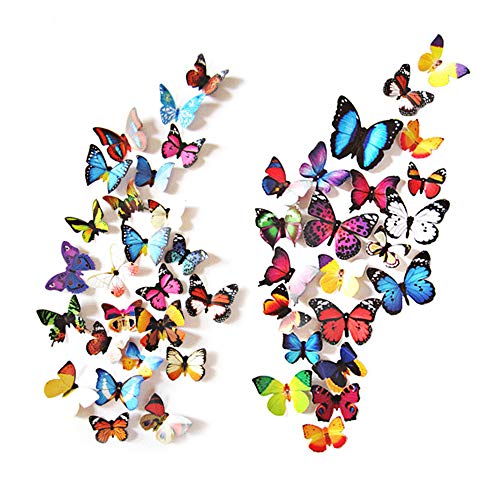 80 Pcs 3D Butterfly Wall Stickers Decorations for Room Decor - EOORAU