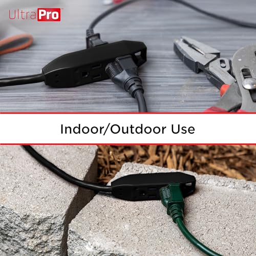 Black 25 Ft Outdoor Heavy-Duty Extension Cord with 3 Outlets