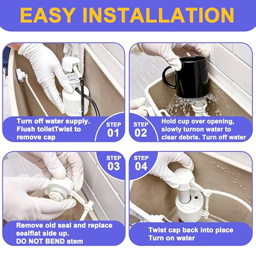 HUTUDAN 3 Pack Toilet Fill Valve Seal Replacement for Kohler 83143 & Fluidmaster 200/242/400/747 - Leak Prevention & Tank Repair