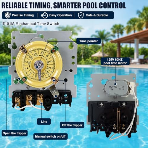 LBFLCJCZ T101M Mechanical Pool Timer Switch 120V 40A Heavy Duty Replacement