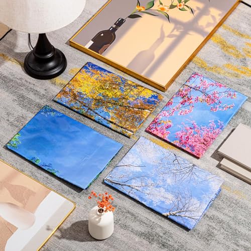 ROCEEI 4-Pack Fluorescent Light Covers for Ceiling Lights - 4x2 Feet, Seasonal Forest Patterns