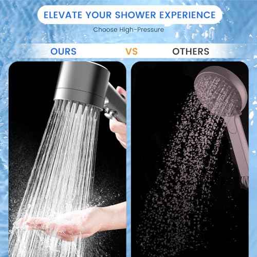 Filtered Shower Head with Handheld, High Pressure Water Flow and Multiple Spray Modes Shower Head with Filter, Power Wash for Hard Water, Showerhead with ON/OFF Switch for Pets Bath