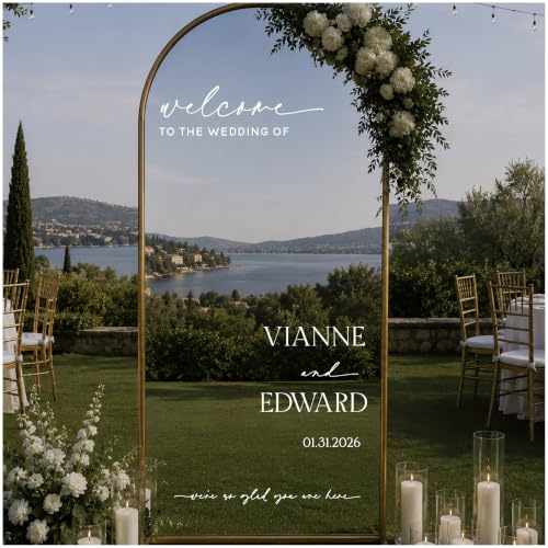 11 Wedding Mirror Decal - Personalized Custom Vinyl Welcome Sign for Reception
