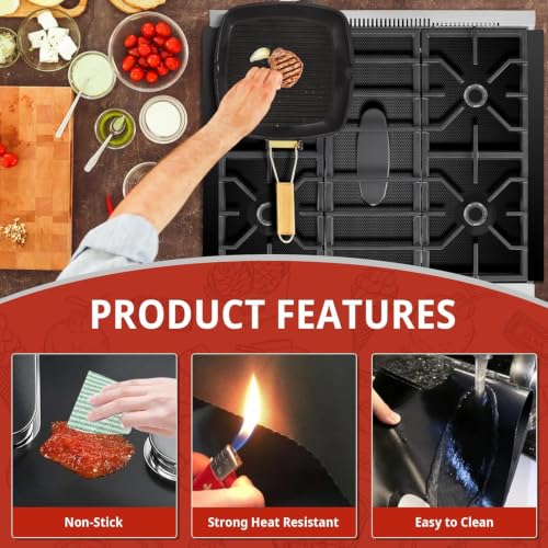 Hasanbar 2-Pack Gas Stove Top Covers for Samsung Ranges - Nonstick, Heat-Resistant & Reusable
