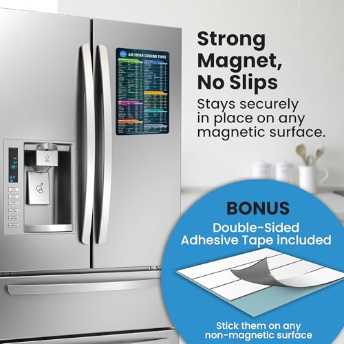 Lotteli Kitchen Air Fryer Magnetic Cheat Sheet - Black