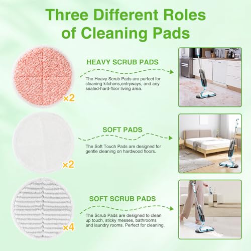 8 Pack Mop Pads Replacement for Bissell Spinwave 2124 Hard Floor Mop - Zeekech