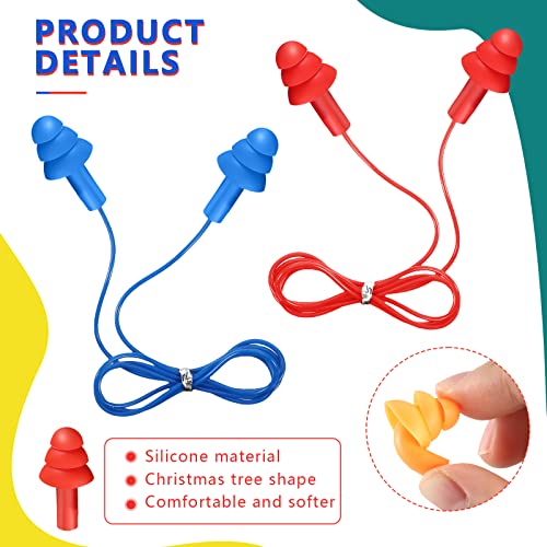 Xuhal 200 Pairs Corded Ear Plugs Bulk Silicone Earplugs Noise Reduction Ear Plugs with String Hearing Protection Reusable Earbuds for Adults Sleeping Swimming Noise Canceling