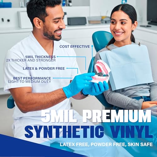 London Labs 1000 Count Large Powder-Free Vinyl Exam Gloves Latex-Free Disposable
