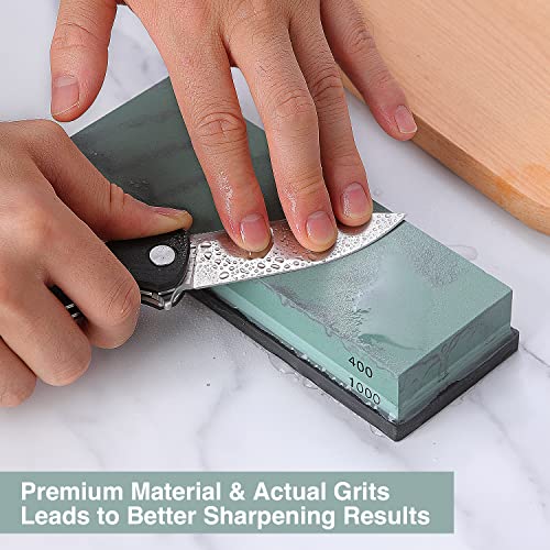KEENBEST 400/1000 Grit Whetstone Sharpening Stone Set for Knives & Tools