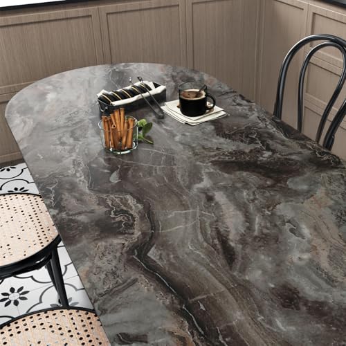 Wallercity Matte Brown Marble Contact Paper Granite Peel and Stick Countertops Wallpaper for Kitchen Bathroom Cabinets Vinyl Waterproof Marble Wall Paper for Home Decor 15.8''x78.7'' Decorative Film