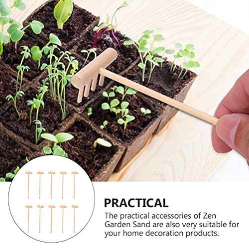 DOITOOL Mini Zen Garden Tool Rake Set, 10pc Sand Rake Tool, Meditation Feng Shui Decor Accessories for DIY Home Office Tabletop Decor