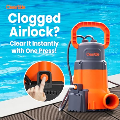 Cleartide 1/3 HP Auto Water Sensor Submersible Utility Pump - High Flow 2790 GPH