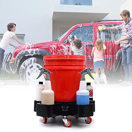 5 Gallon Bucket Dolly with Wheels — Locking Casters & Built-in Storage