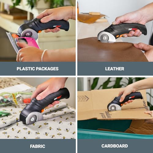 WORX WX082L Cordless Fabric & Cardboard Cutting Scissors with 2 Blades & Case