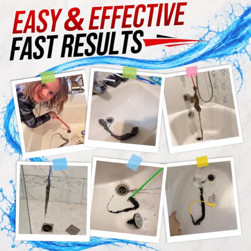 Drain Clog Remover Snake - Fast Hair and Debris Removal for Bathroom Drains