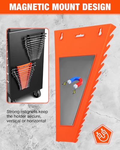 ValueMax 2-Pack Wrench Organizer 32-Slot - Magnetic Wall Mount, SAE & Metric