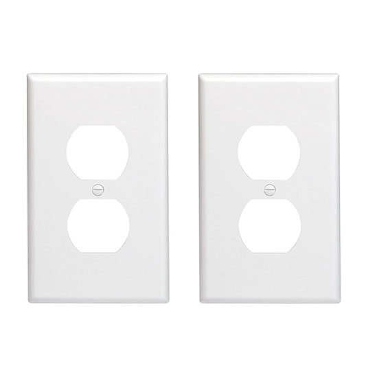 Outlet Covers Wall Plates -Duplex Outlet Covers, 1-Gang Standard Size Wall Plate for Outlets, Duplex Receptacle Wall Plate,Unbreakable Polycarbonate Thermoplastic,UL Listed (2-Pack,White)