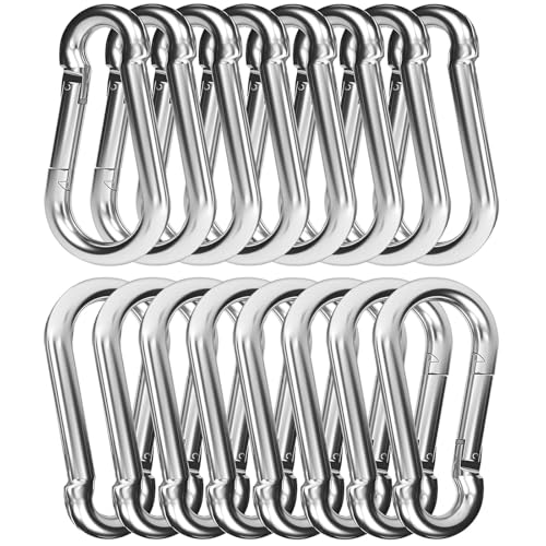 GAGBC 30PCS Heavy Duty Spring Snap Hooks 3 Inch M8 Carabiner Clips Bulk