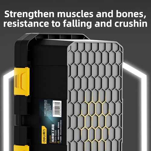 Deli Plastic Toolbox, 18 in Tool Box with Handle, Heavy Duty Toolbox Organizer,Tool Case with Double Locking, Craftsman Tool Box, Tool Organizers and Storage Box