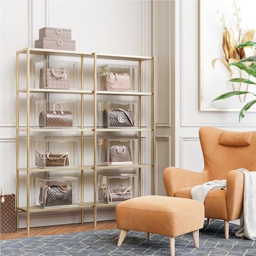 Clear Acrylic Purse Organizer 5-Pack - Large Display Case for Closet & Bag Storage