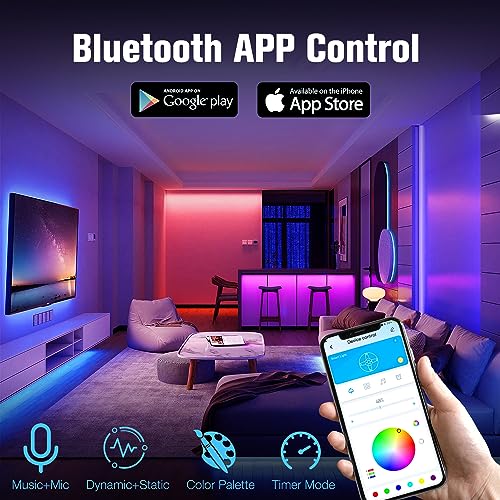 DAYBETTER 130FT RGB LED Strip Lights for Bedroom & Party Decor with App & Remote
