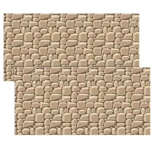 Chuangdi 2 Sheet 4.5 x 9 ft Brick Stone Wall Photography Backdrop Wall Scene Setter Wallpaper Curtains Door Removable Tablecloth Photo Wedding Halloween Party Photo Booth Studio Props Banner