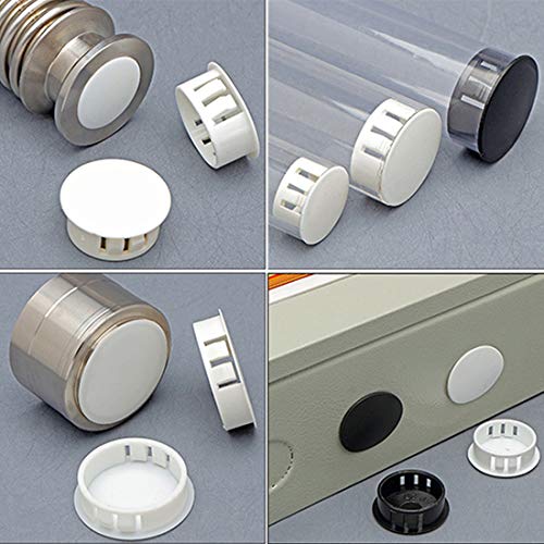 13mm (1/2") White Plastic Hole Plugs Set of 30 - Locking Furniture & Equipment Caps