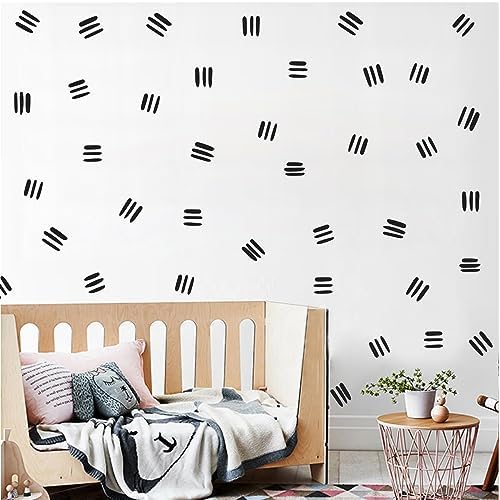 Line Wall Decals Modern Geometric Wall Stickers Black Vinyl Stickers for Wall Removable Peel and Stick Irregular Stripe Wall Murals for Nursery Kids Room Living Room Bedroom Office Terracotta Decor