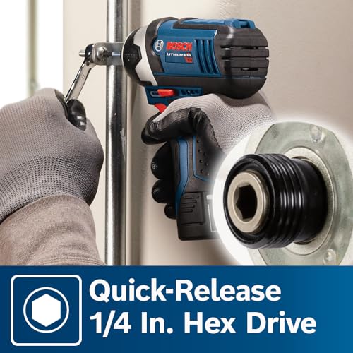 BOSCH CLPK22-120 12V Max Cordless 2-Tool Combo Kit with 3/8 In. Drill/Driver, 1/4 In. Impact Driver, (2) 2 Ah Batteries, Charger and Case