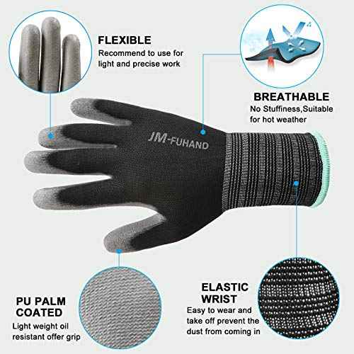 Anti static work gloves for PC building-2 Pairs,Thin and lightweight all purpose work gloves.