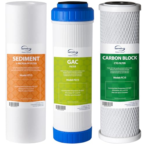 iSpring F3 Water Filter Set for Under Sink RCC7AK US31 Chlorine Removal Pack