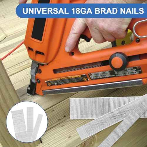 18 Gauge Brad Nails 1-1/4 inch,Strengthen Packaging to Prevent Nail Breakage,18 Ga Brad Nails, (1,100 Counts), Galvanized Nail Gun Nails for Pneumatic, Electric Brad Nailer Gun (1-1/4 inch)