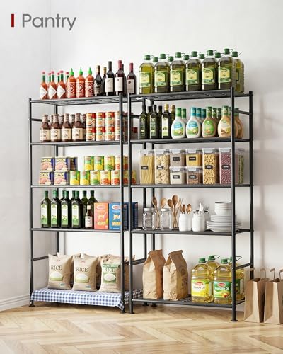 Black 5-Tier Heavy Duty Metal Garage Shelving Unit - 33x12.6x72 inches