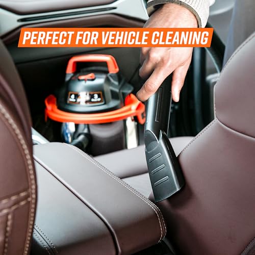 Armor All 4-Gallon Stainless Steel Wet/Dry Vacuum, 3 Peak HP, Portable Orange