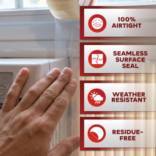 XFasten 2-Inch x 30 Yards Clear Weather Sealing Tape, No Residue, Long-Lasting Window Draft Seal