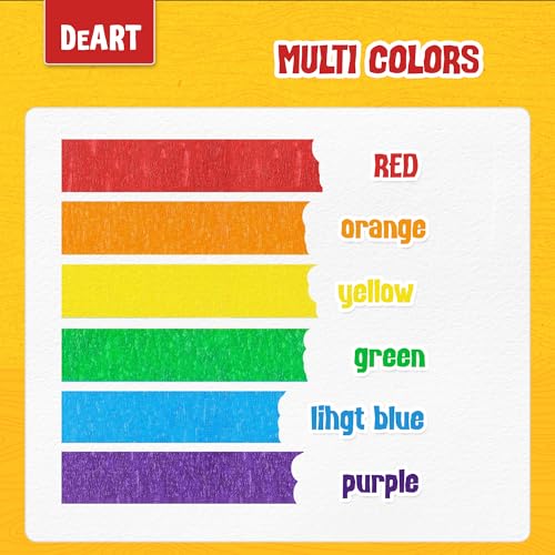 DEART Colored Masking Tape Set 8 Rolls 0.6 Inch for Crafts & Painting